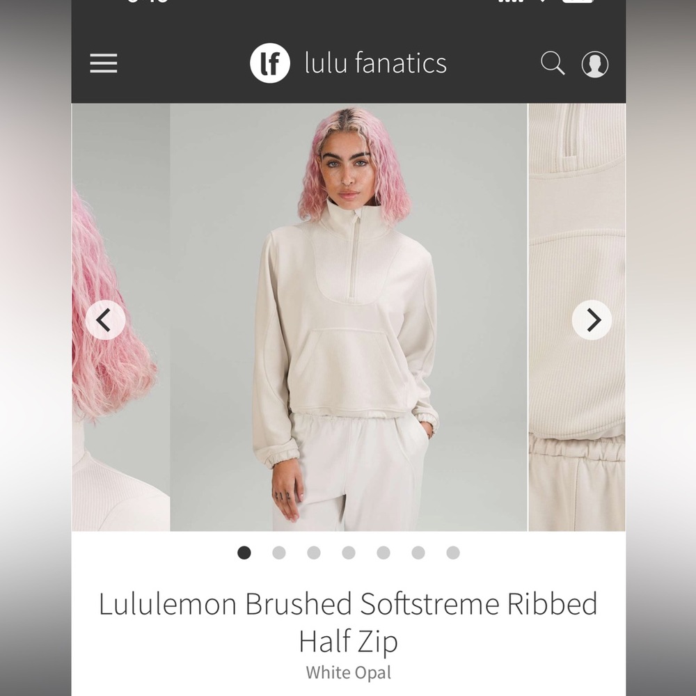 NWT Brushed softstreme ribbed half zip 🦄 White Opal
